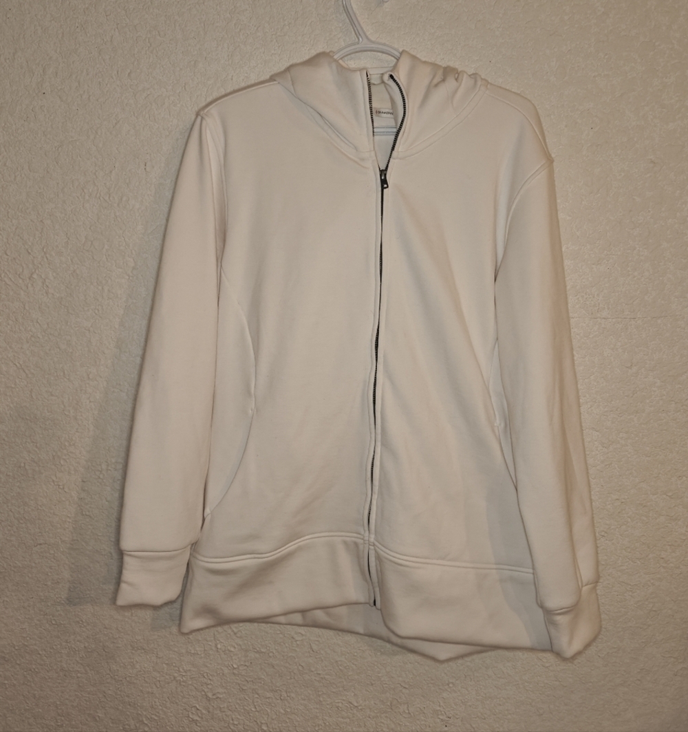 White Zip Up Hoodie